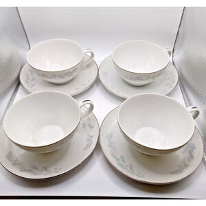 Royalton China Co Translucent Porcelain Cup & Saucers 3301 Vtg Lot of 8